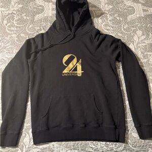 Saint Laurent Black Hoodie with Gold Logo